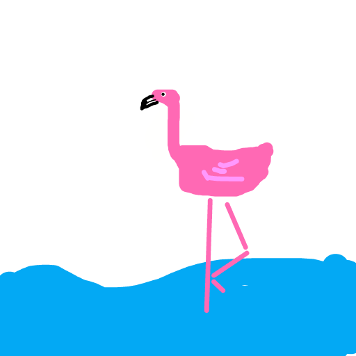 Flamingo drawing by brush-star-site