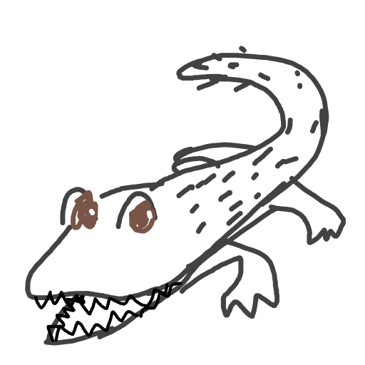 Crocodile drawing by Gabriella