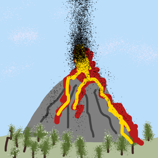 Volcano drawing by navy-fine-loom
