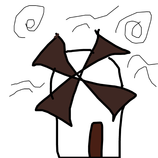 Windmill drawing by loddie