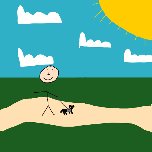Dog Walker drawing by Cwis448