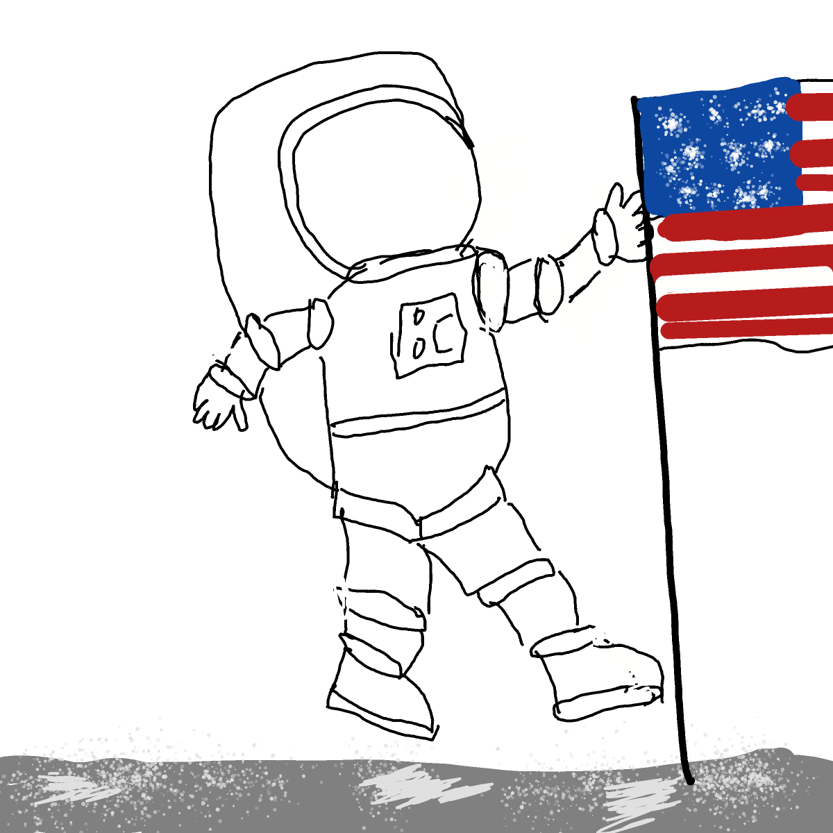 Astronaut drawing by manders