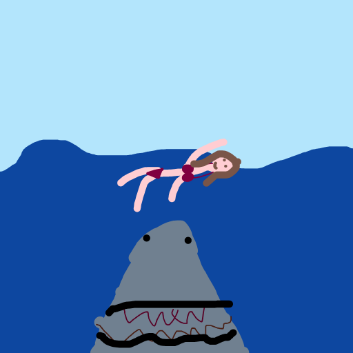 Jaws drawing by flat-pure-drawer