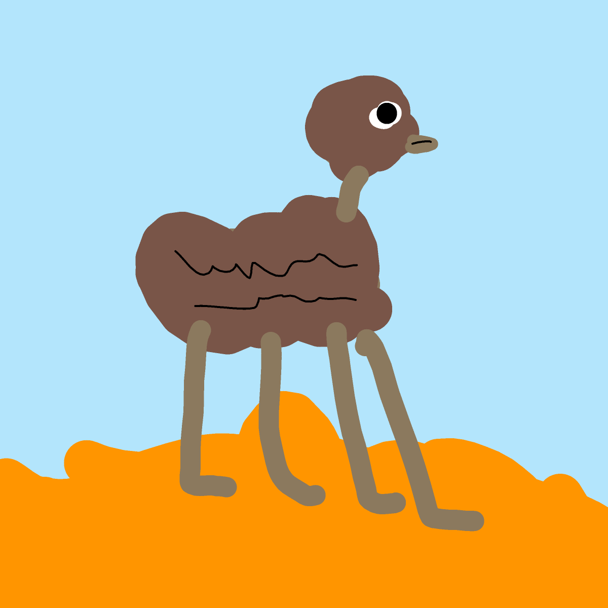 Emu drawing by Fih
