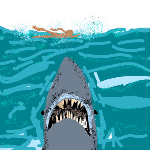 Jaws drawing by Bridgitte