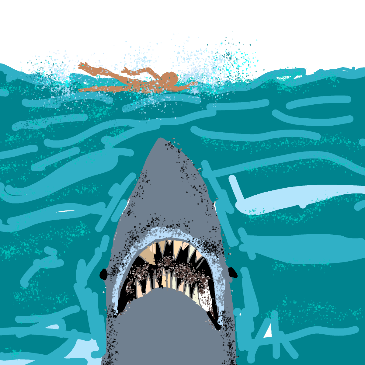 Jaws drawing by Bridgitte