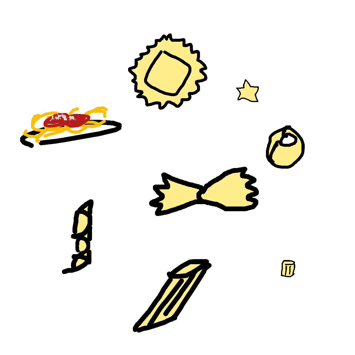 Pasta drawing by nammy