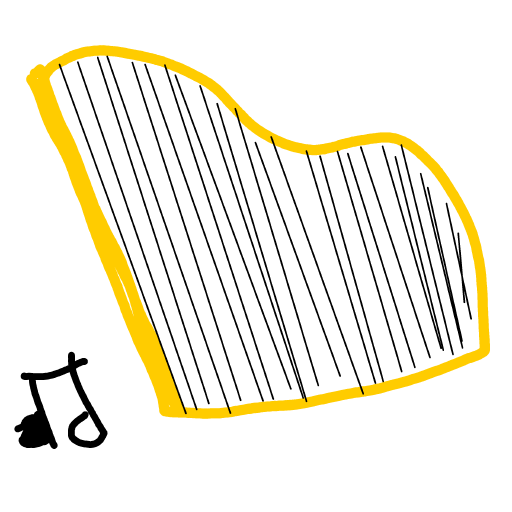 Harp drawing by chaddyboyyo