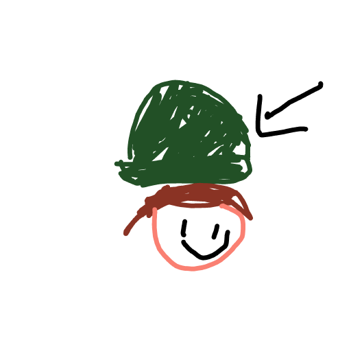 Green Hat drawing by cream-live-style