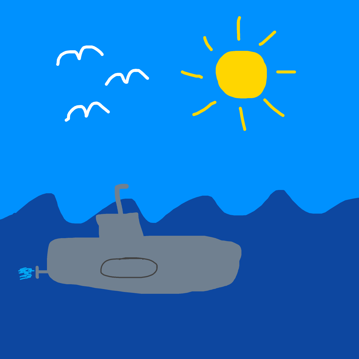 Submarine drawing by cyan-star-wave