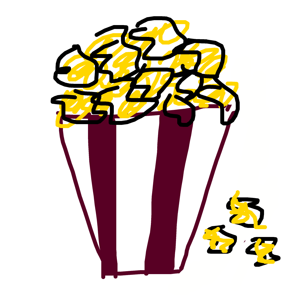 Popcorn drawing by babitheartist