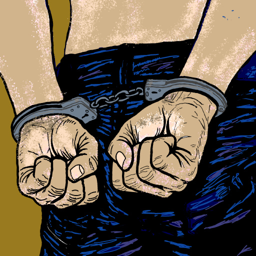 Handcuffs drawing by Bridgitte