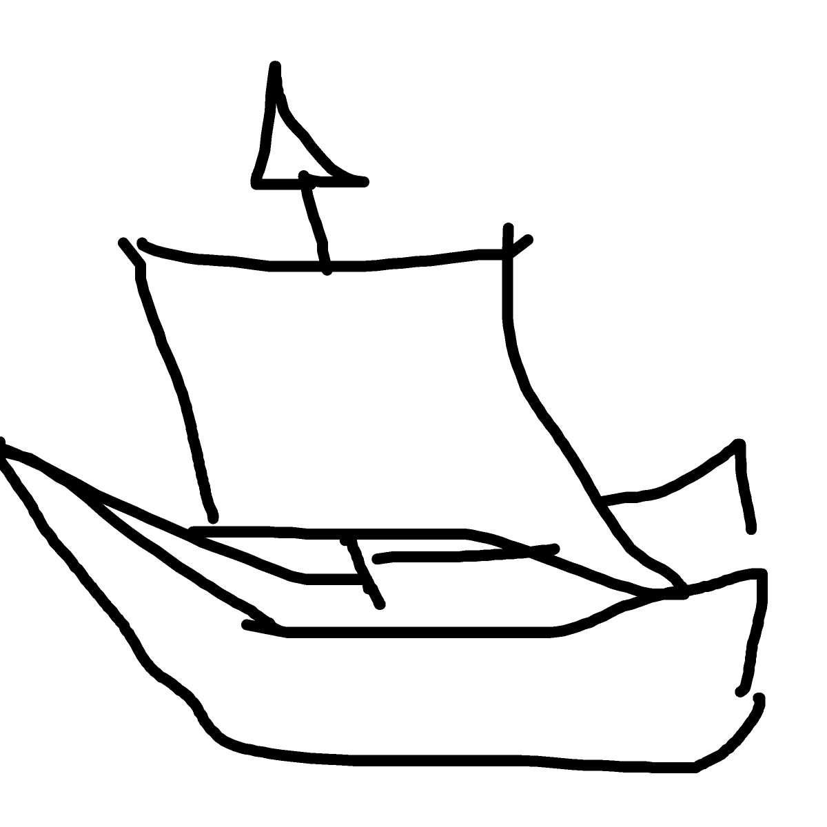 Sailboat drawing by pikapikachuu
