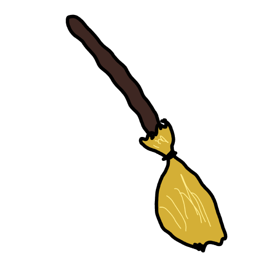 Broomstick drawing by Guardianoflives