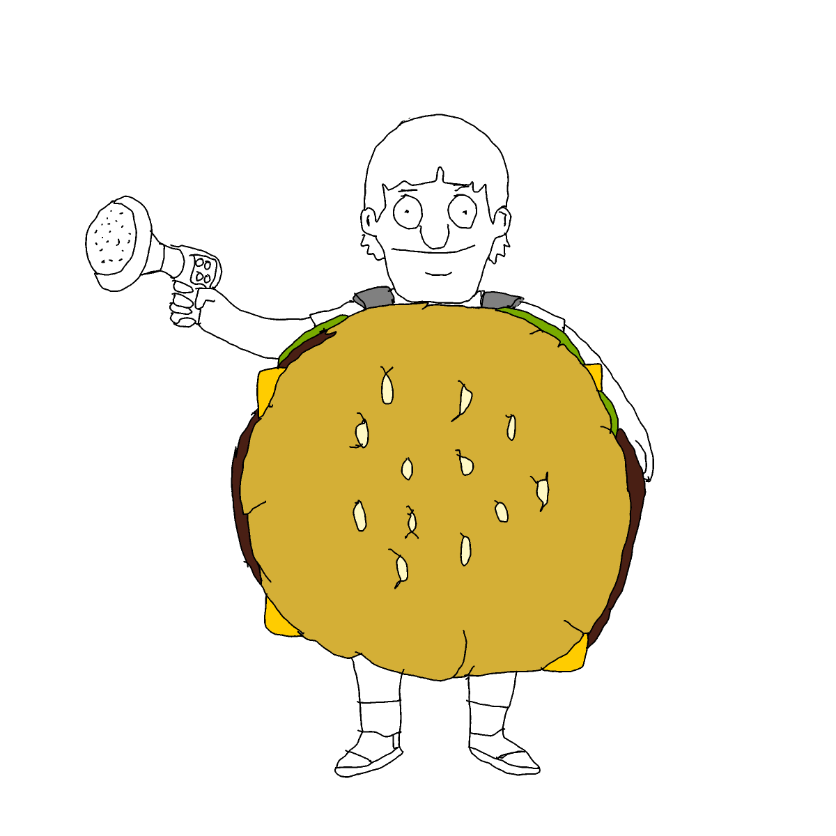 Burger Suit drawing by Guardianoflives