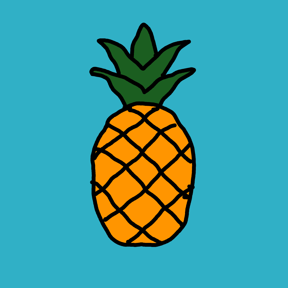 Pineapple drawing by Guardianoflives