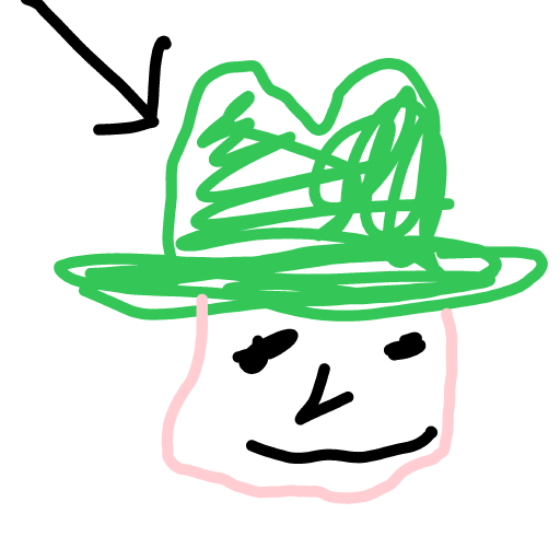 Green Hat drawing by lead-near-data