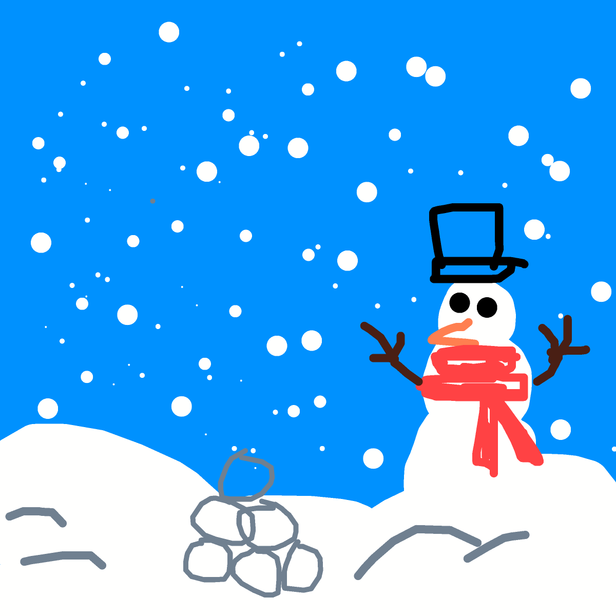 Snow drawing by oxox