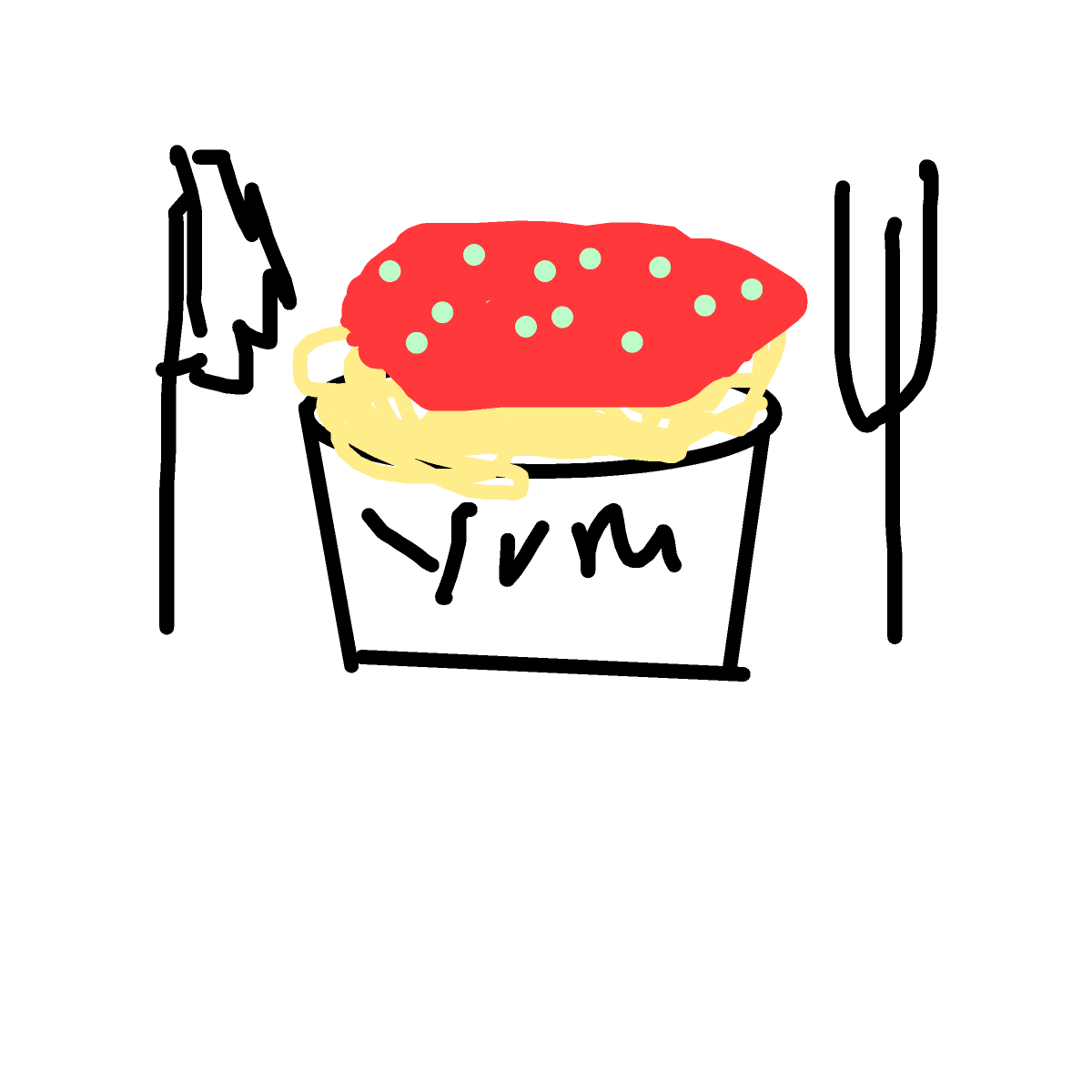 Pasta drawing by bla bla bla