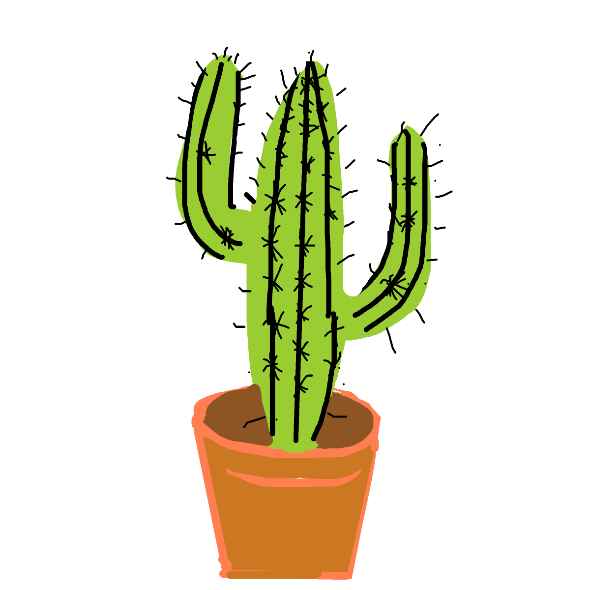Cactus drawing by navy-fine-loom
