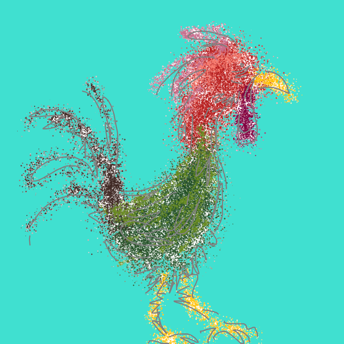 Rooster drawing by koko_b_where