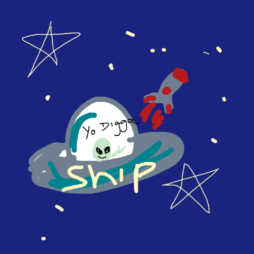 Spaceship drawing by aqua-clear-camp