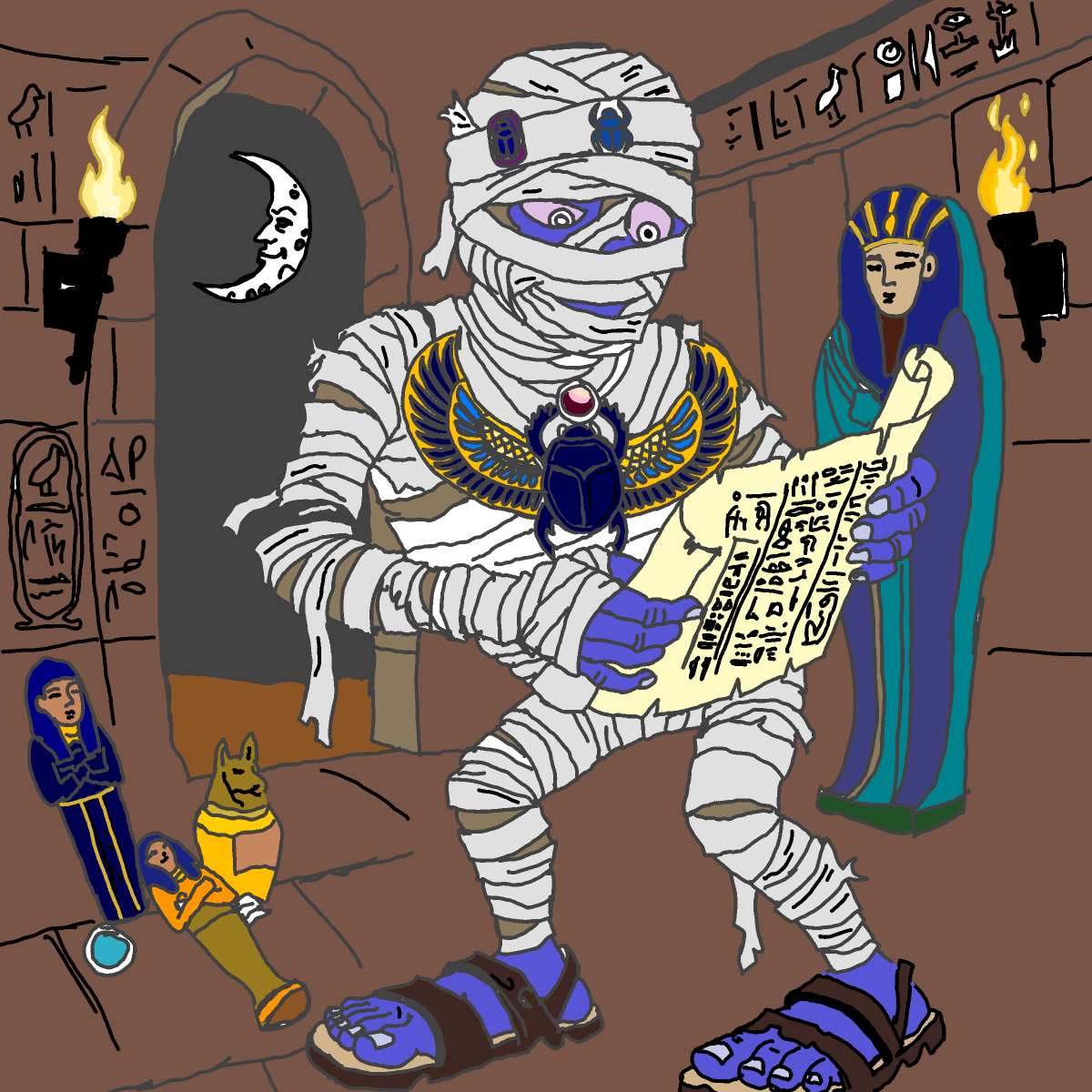 Mummy drawing by Bridgitte