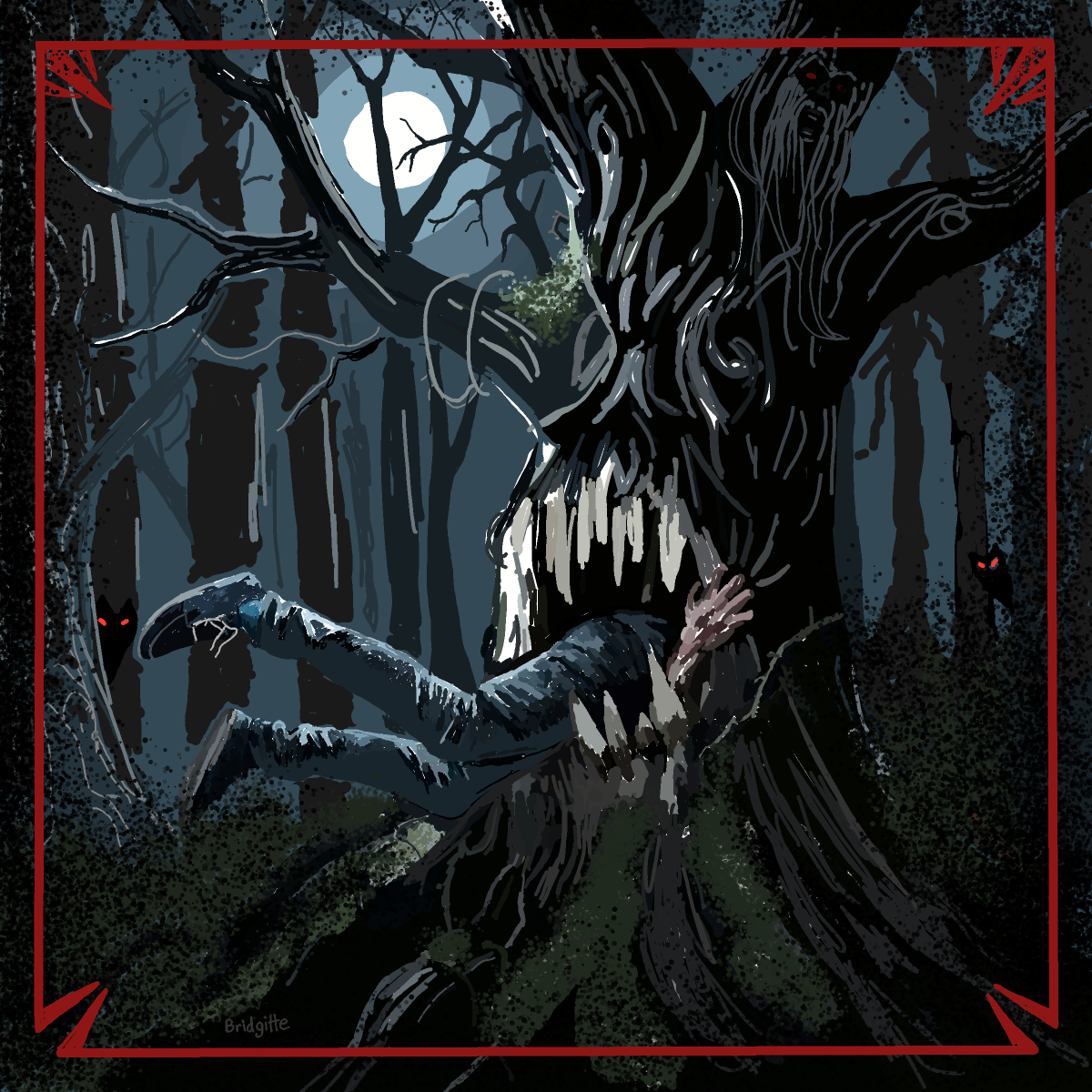 Spooky Tree drawing by Bridgitte