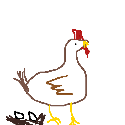 Chicken drawing by pancakes palette