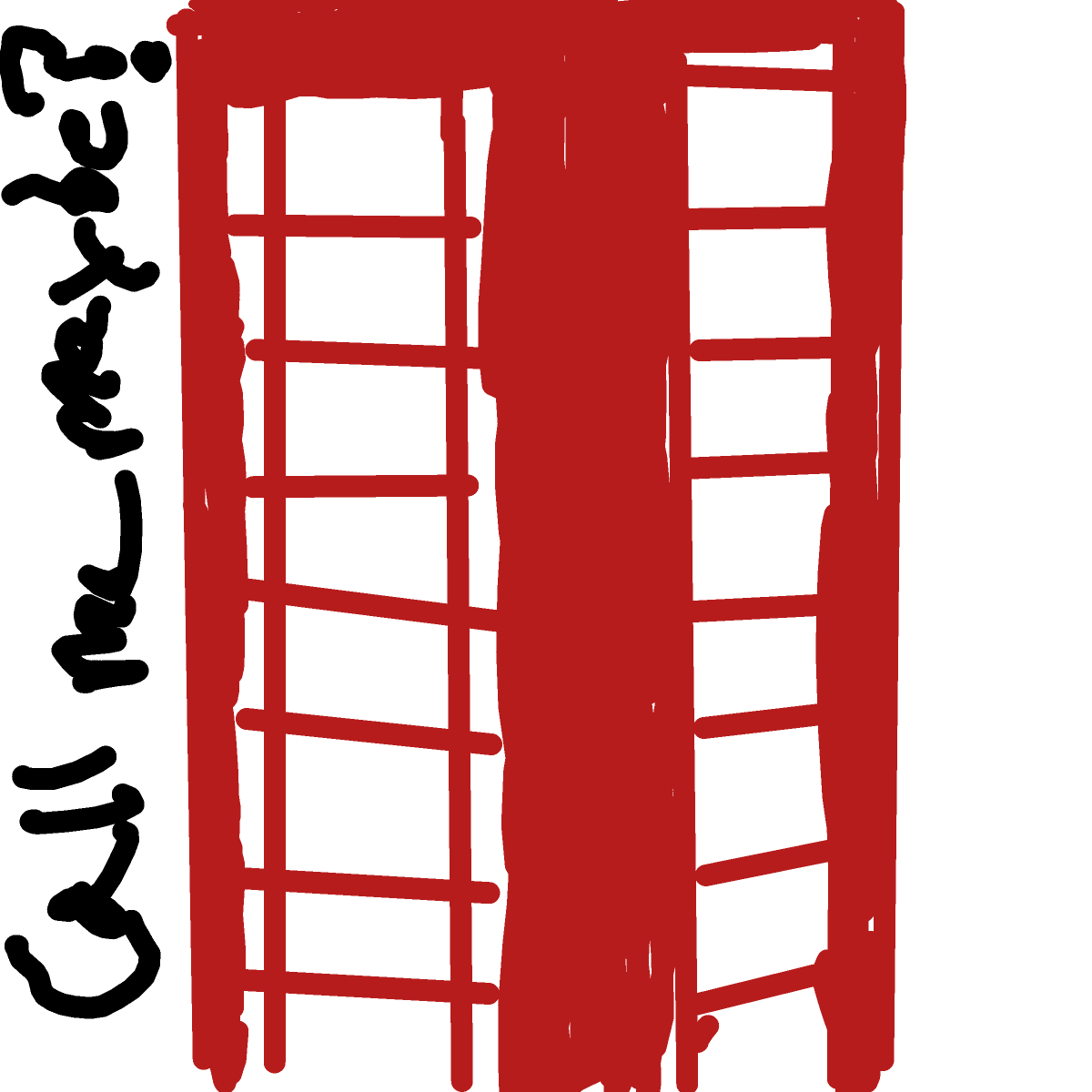 Phone Booth drawing by Zizzle Bean