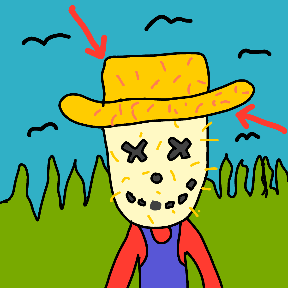 Straw Hat drawing by conn0rr