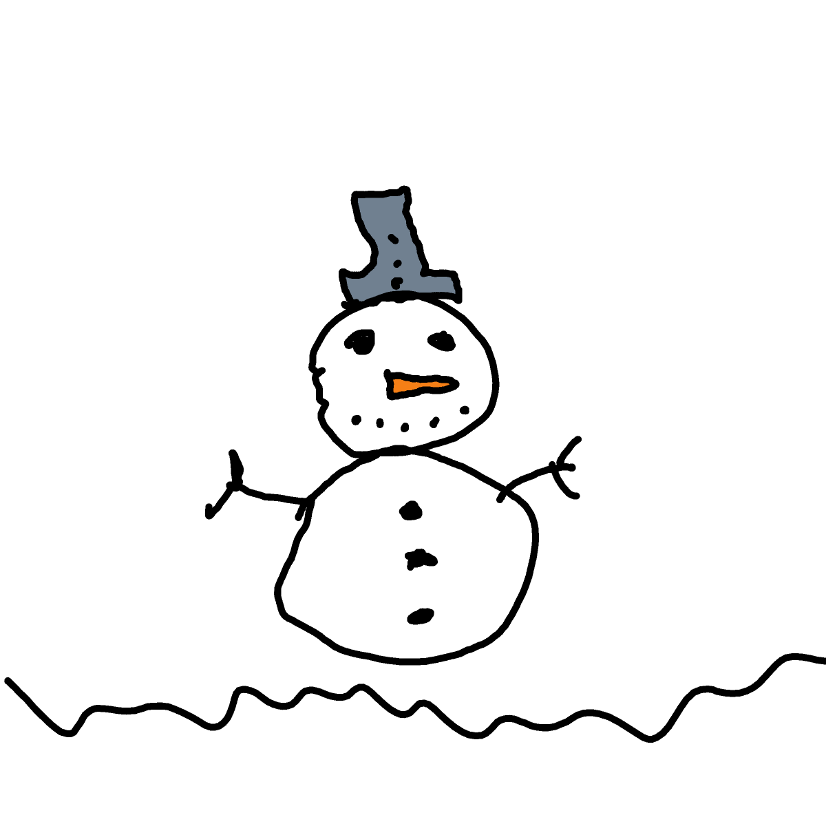 Snowman drawing by Almog