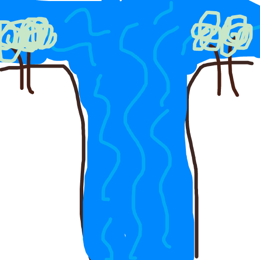Waterfall drawing by berry-sonic-smith