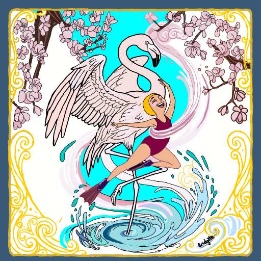 Dancing Flamingo drawing by Bridgitte