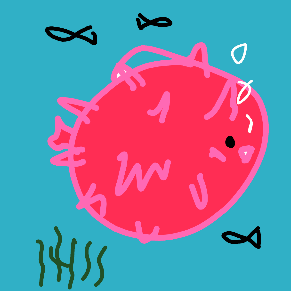 Pufferfish drawing by Guardianoflives