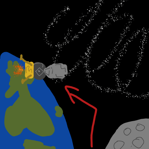 Spaceship drawing by Fih