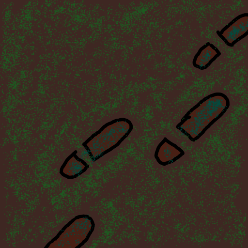 Footprint drawing by Purokushi