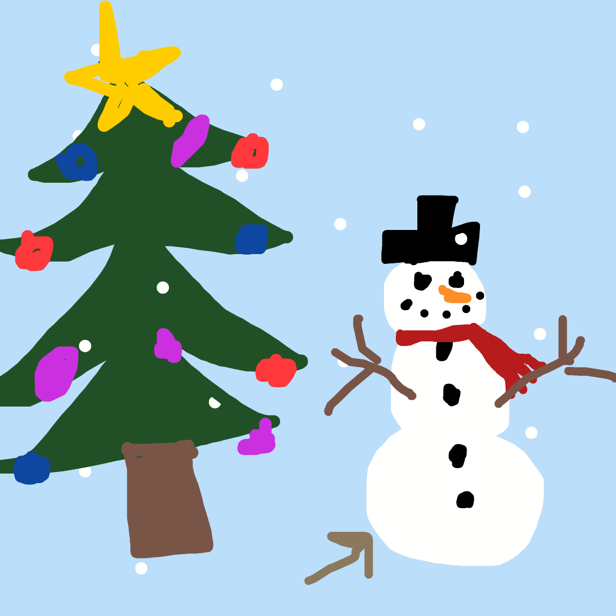 Snowman drawing by open-zest-creator
