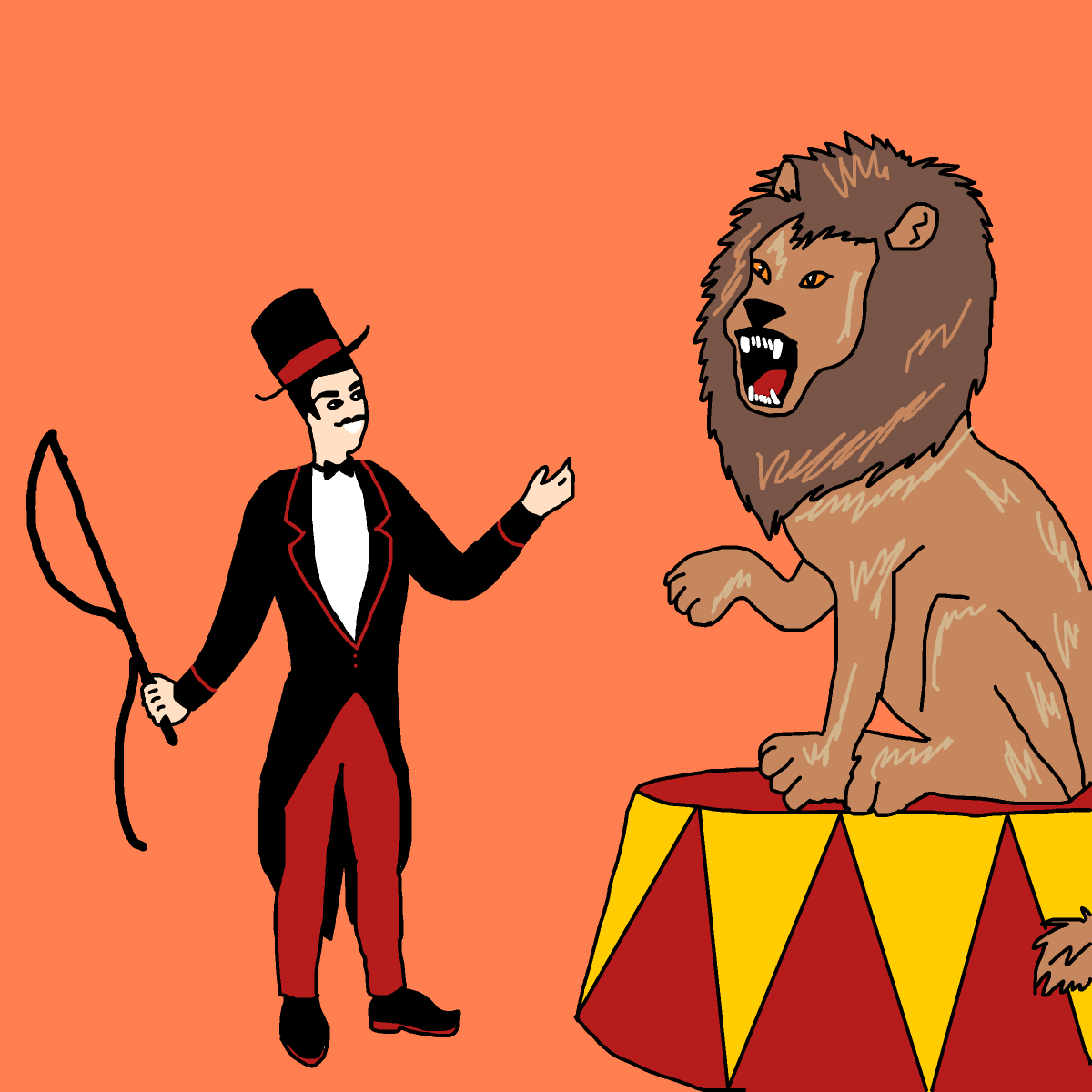 Lion Tamer drawing by monthra