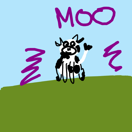 Cow drawing by sun-rose-drive