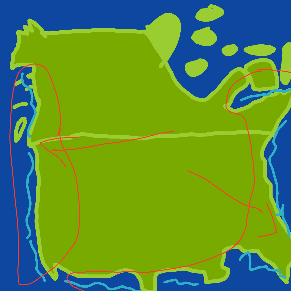Coast drawing by Fih