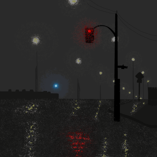 Stoplight drawing by firecracker