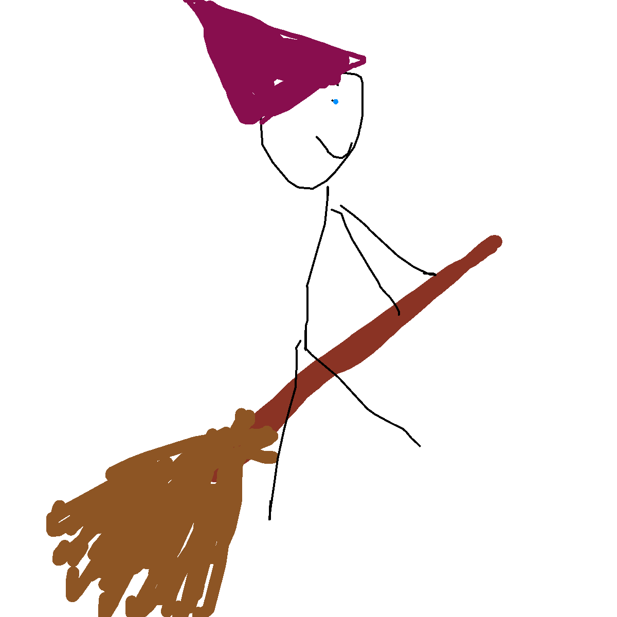 Broomstick drawing by vangogh
