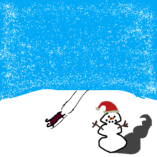 Snow drawing by pancakes palette