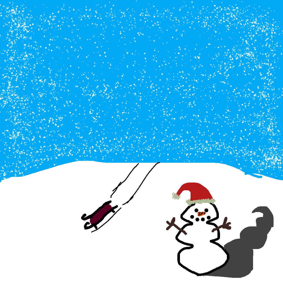 Snow drawing by pancakes palette