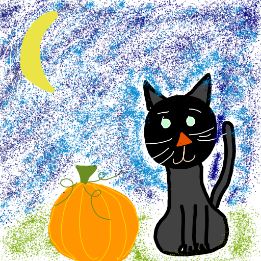 Black Cat drawing by omega-coral-shape