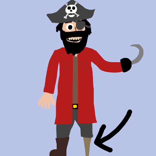 Peg Leg drawing by jashezilla