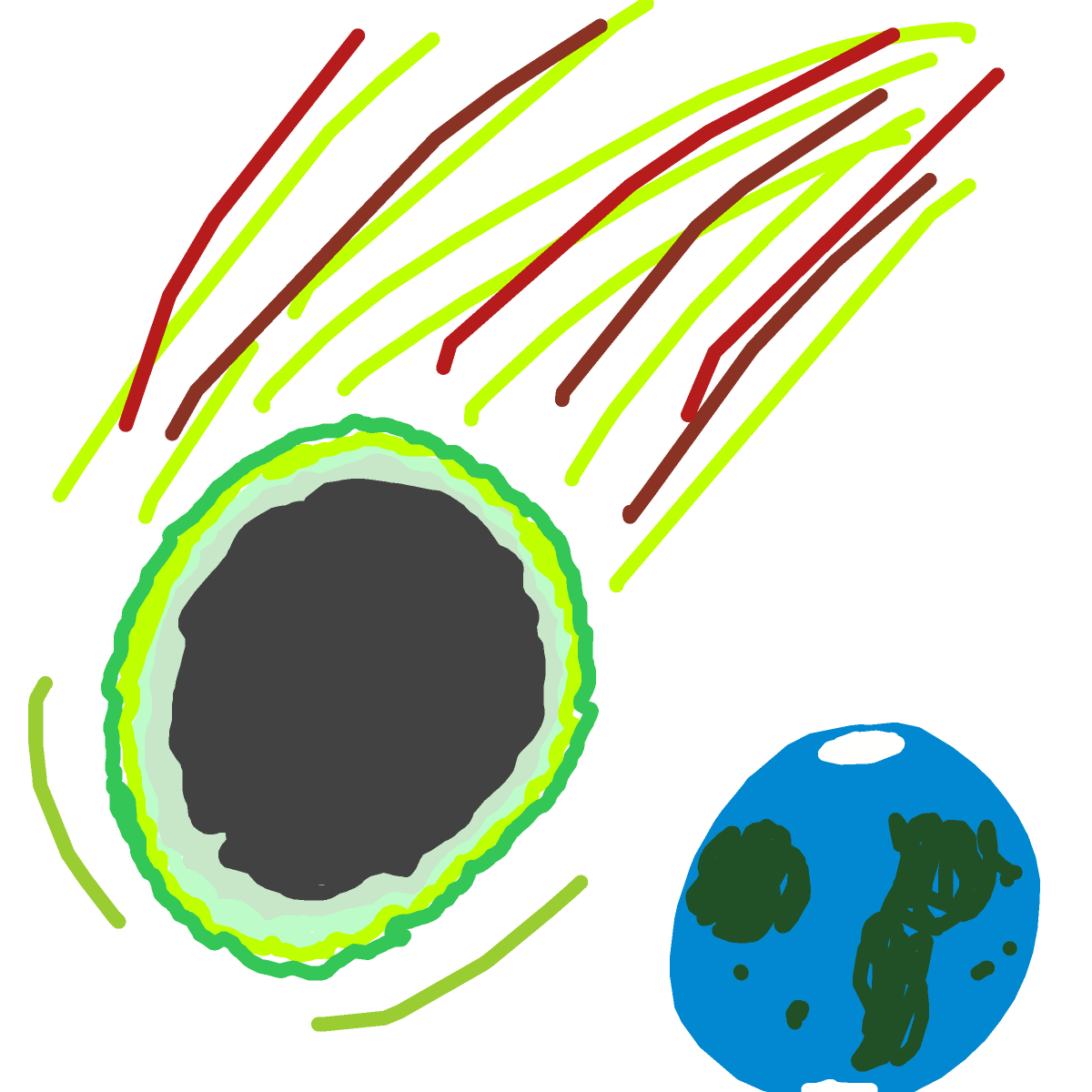 Meteorite drawing by the garden goddess