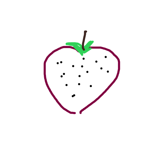 Strawberry drawing by juice