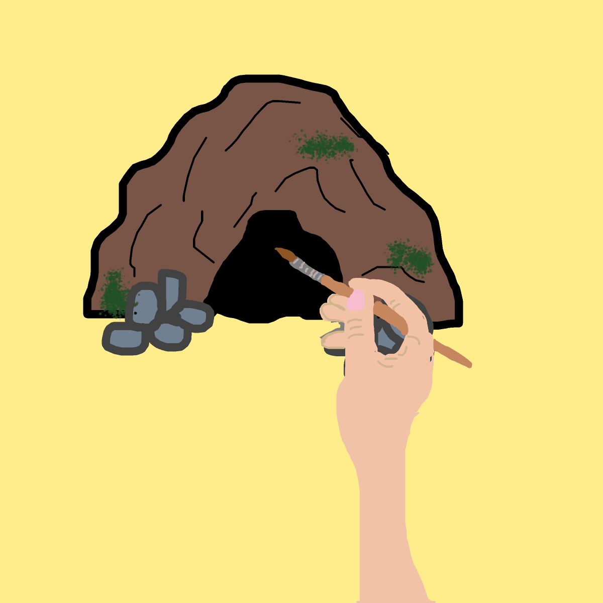 Cave Painting drawing by countnicula
